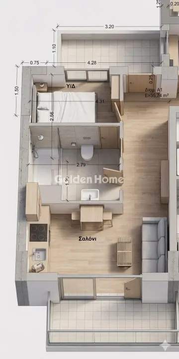 Διαμέρισμα 40τ.μ. προς πώληση φωτογραφία 3