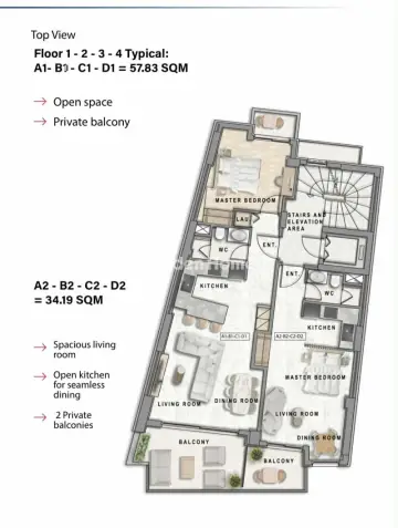 Apartment 58m<sup>2</sup> for sale photo 3